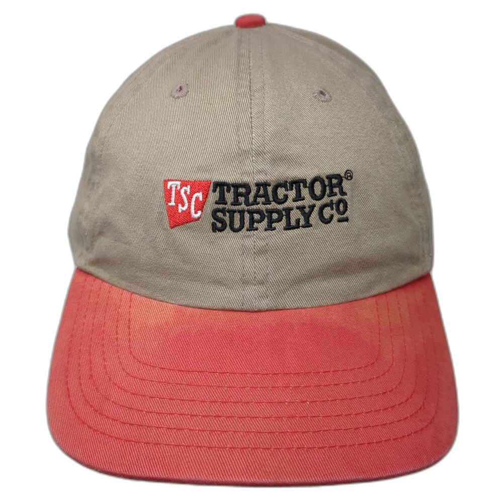 Tractor Supply Co Baseball Cap Beige Red One Size Strapback Embroidered Hat